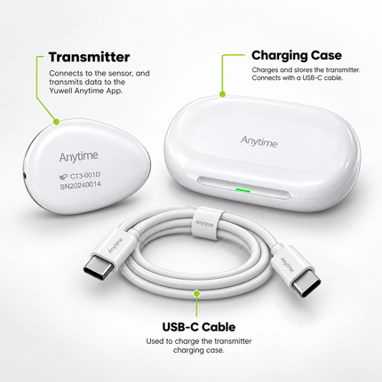 Anytime CT3 Transmitter  |  Charging Dock + USB-C Charging Cable